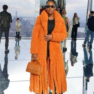I.N.C Faux Fur Orange Coat